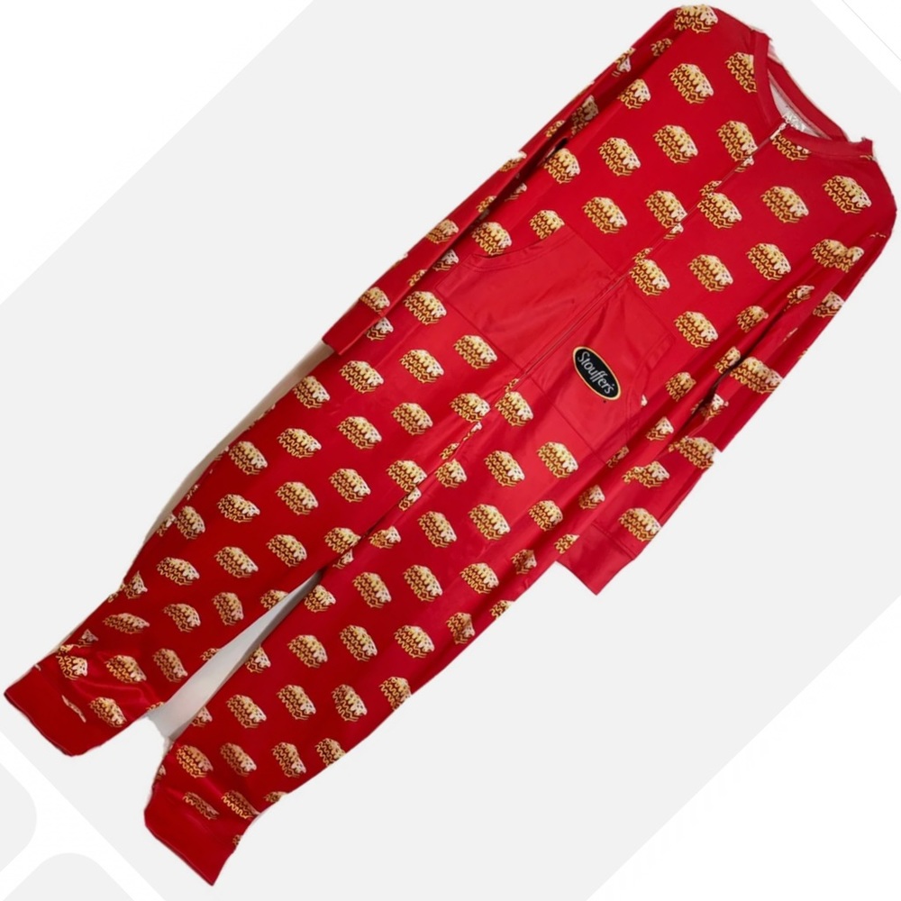 Stouffer’s Lasagna Red Pajamas One Piece Non Footed Roo Pocket Limited Edition